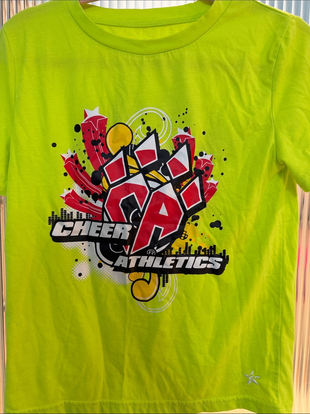 Cheer Athletics Neon Lime Short Sleeve Tee with Subtle Interior Logo